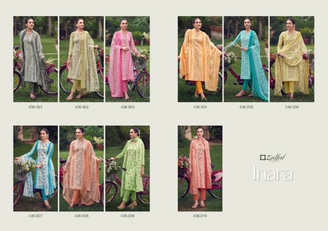 Zulfat Inara New Fancy Designer Cotton Casual Wear Dress Material Collection